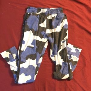 Cute black, blue, and white Camo joggers